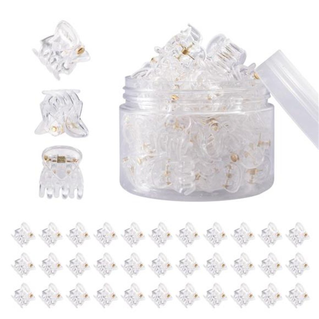 36 Pcs Clear Mini Hair Claw Clips Plastic Hair Clips